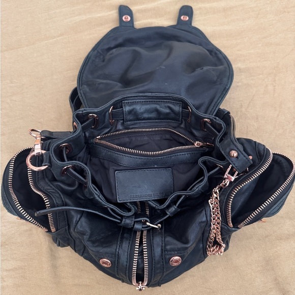 alexander wang marti leather backpack Mini by This backpack features a flap and magnetic button closure Alexander Wang Marti Black Calfskin
